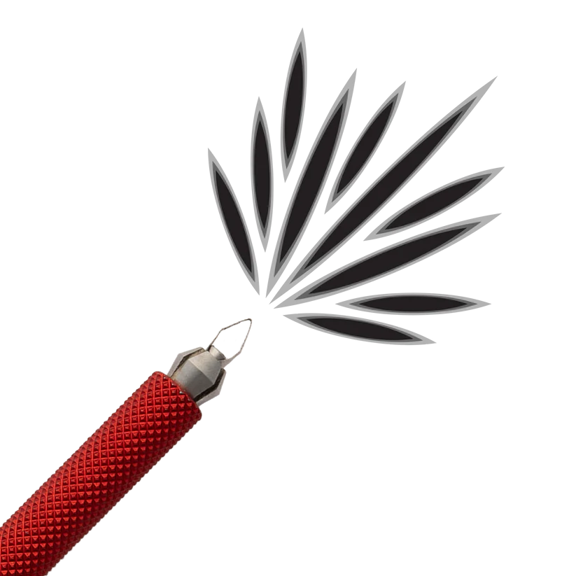 Dragonfly Tool, Universal Handle with Small Pointed Blade